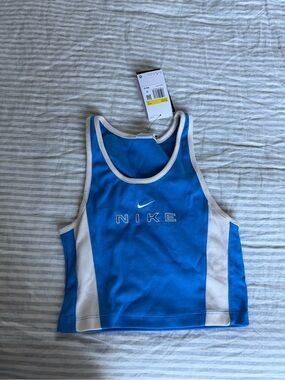 Nike Blue and White Racerback Tank Top